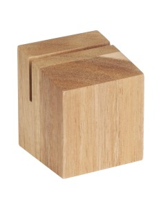 Porte-menu en bois d'acacia Olympia - 65x55x55 mm