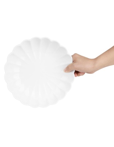 Bols festonnés Olympia Bloom blancs 230 mm - lot de 6
