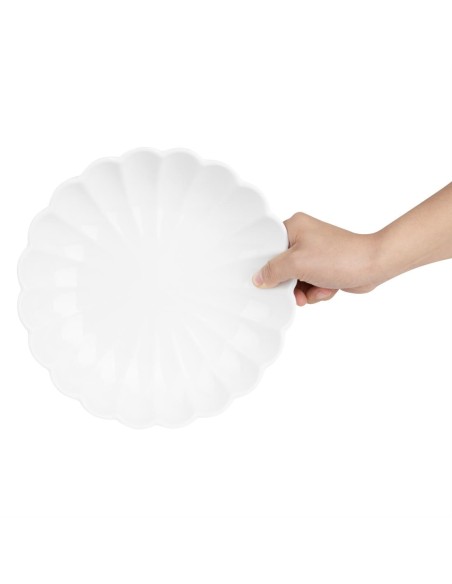 Bols festonnés Olympia Bloom blancs 230 mm - lot de 6
