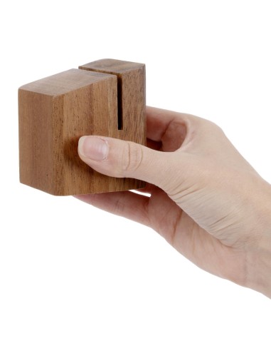 Porte-menu en bois d'acacia Olympia - 65x55x55 mm