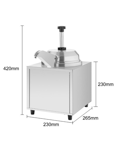 Distributeur de sauce Buffalo 5L - inox, 6 niveaux de chaleur