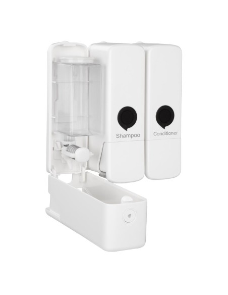 Distributeur de douche triple Jantex blanc - Compact et pratique