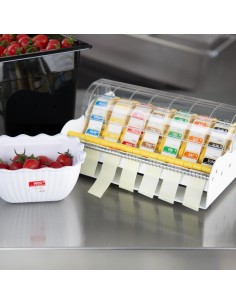 Distributeur métallique multi-étiquettes Hygiplas 25mm - Jaune 2
