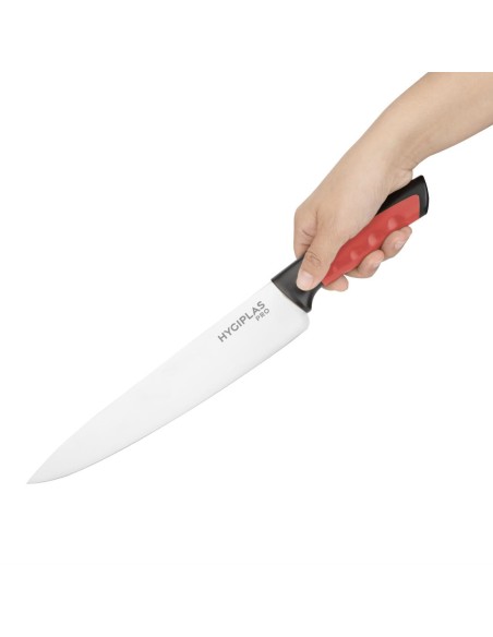 Couteau Hygiplas Pro rouge 25 cm - Découpe viande crue