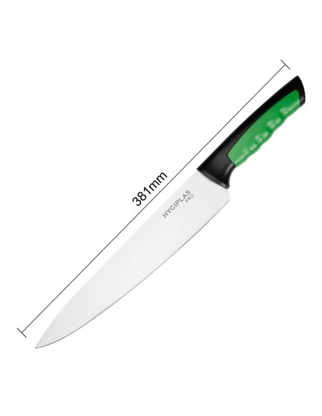 Couteau Hygiplas Pro vert 25 cm - Coupe fruits & salades