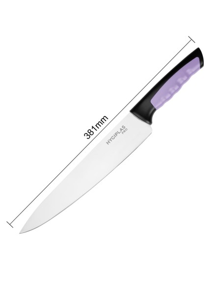 Couteau Hygiplas Pro violet 25 cm - Lame inox ultra tranchante