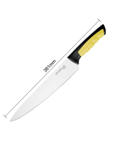 Couteau Hygiplas Pro jaune 25 cm - Lame inox ultra tranchante