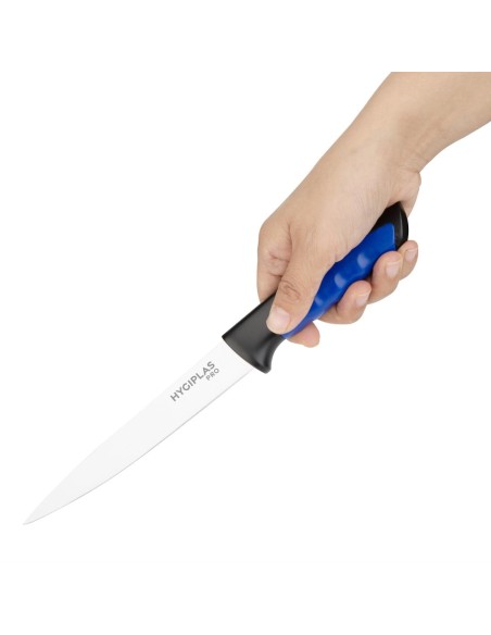 Couteau à filet Hygiplas Pro bleu 15 cm - inox