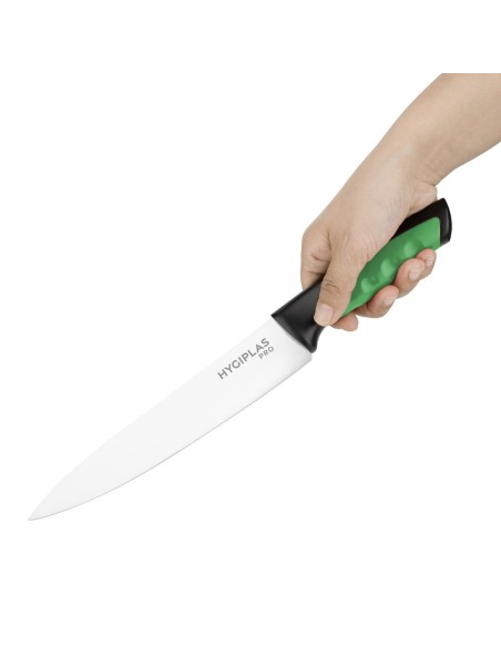Couteau Hygiplas Pro vert 21,5 cm - coupe précise fruits & légumes