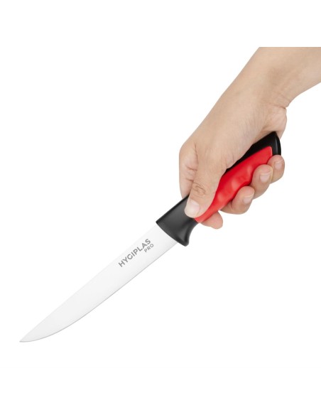 Couteau à désosser Hygiplas Pro rouge 15 cm