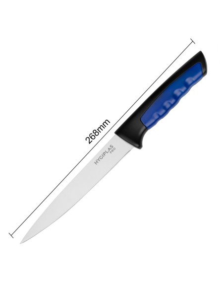 Couteau à filet Hygiplas Pro bleu 15 cm - inox