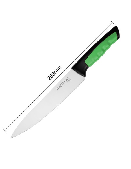 Couteau Hygiplas Pro vert 21,5 cm - coupe précise fruits & légumes