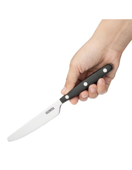 Couteaux de table Olympia Taverna noir - lot de 12