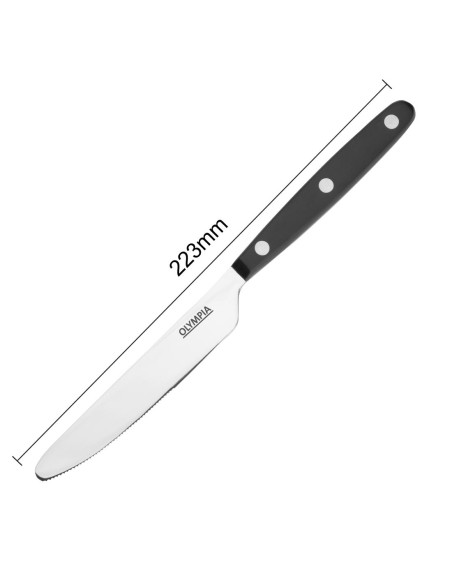 Couteaux de table Olympia Taverna noir - lot de 12