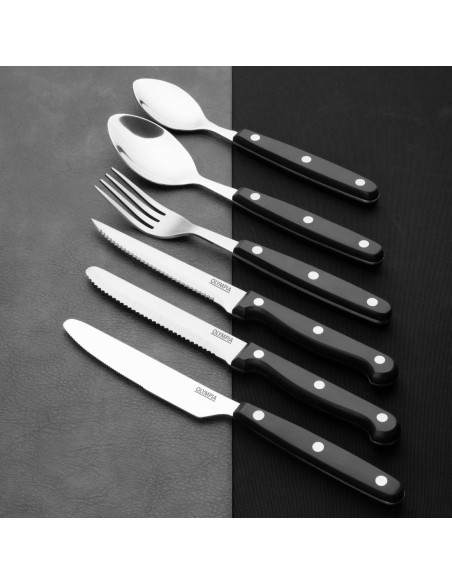 Couteaux de table Olympia Taverna noir - lot de 12