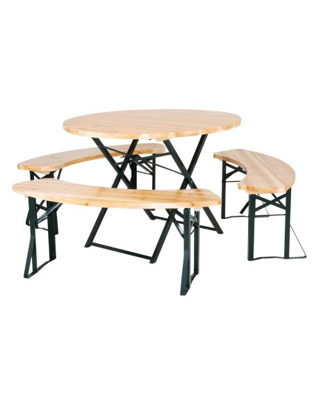 Ensemble brasserie Bolero table ronde + bancs - 1670x460mm