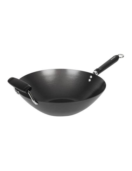 Wok antiadhésif fond plat 356mm - Kitchen Craft