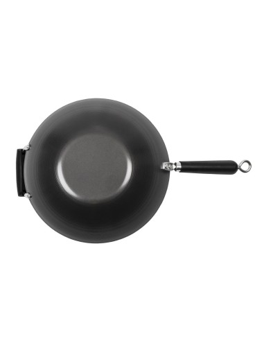 Wok antiadhésif fond plat 356mm - Kitchen Craft