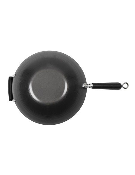 Wok antiadhésif fond plat 356mm - Kitchen Craft