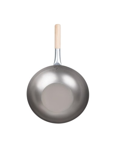 Wok en acier doux Vogue 330mm - Design rustique