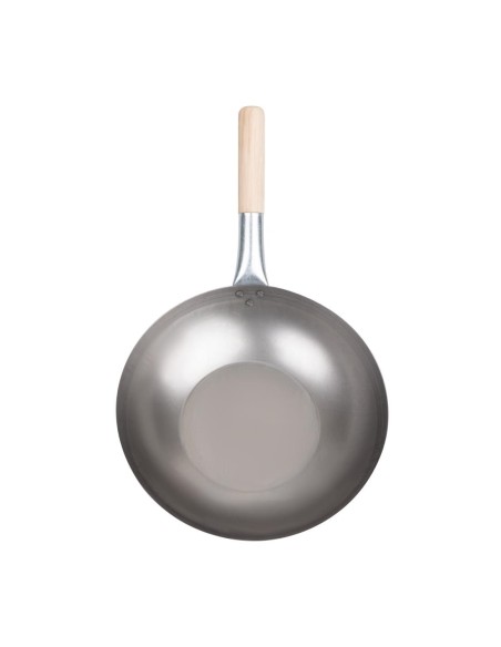 Wok en acier doux Vogue 330mm - Design rustique