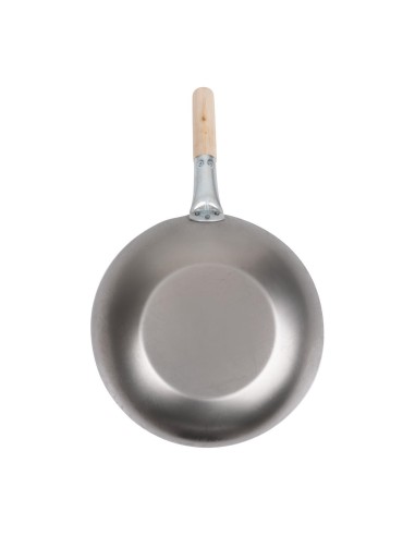 Wok en acier doux Vogue 330mm - Design rustique