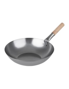 Wok en acier doux Vogue 35,6 cm - Design rustique