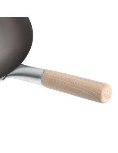 Wok en acier doux Vogue 330mm - Design rustique