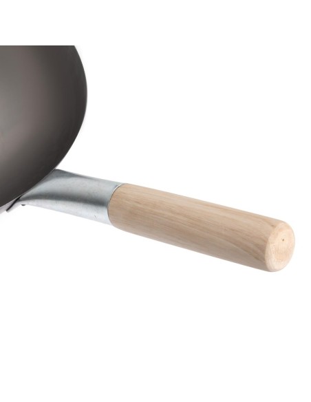 Wok en acier doux Vogue 330mm - Design rustique