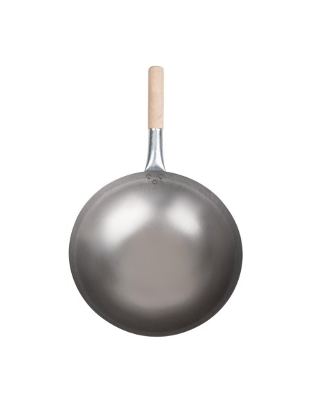 Wok conique en acier doux Vogue 356 mm
