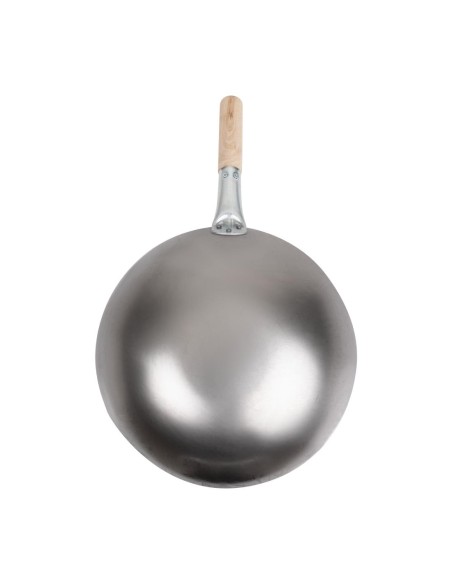 Wok conique en acier doux Vogue 356 mm