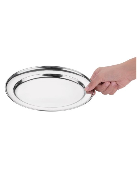 Plat de service ovale Olympia 250mm - Inox brillant