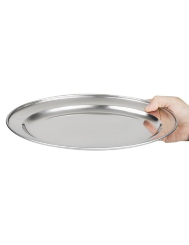 Plat de service ovale Olympia 300 mm - Inox brillant