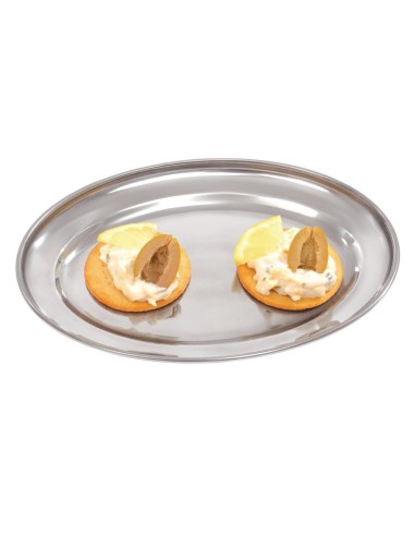 Plat de service ovale Olympia 200mm - Inox brillant