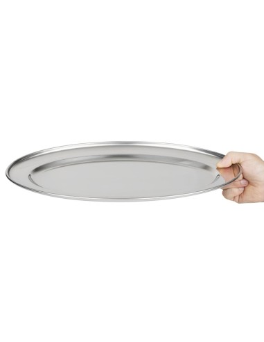 Plat de service ovale Olympia 407mm - Inox poli