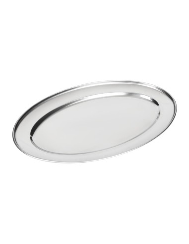 Plat de service ovale Olympia 450mm - Inox poli