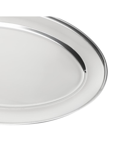 Plat de service ovale Olympia 407mm - Inox poli