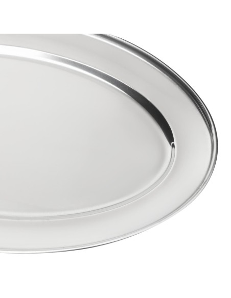 Plat de service ovale Olympia 407mm - Inox poli