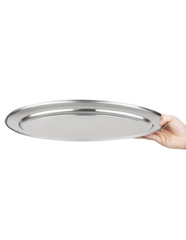 Plat de service ovale Olympia 450mm - Inox poli