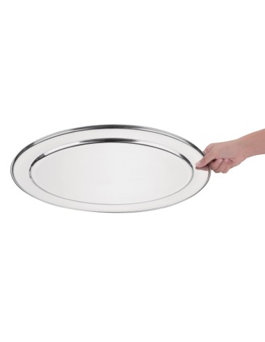 Plat de service ovale Olympia 500 mm - Inox poli