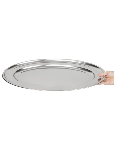 Plat de service ovale Olympia 605 mm - Inox poli