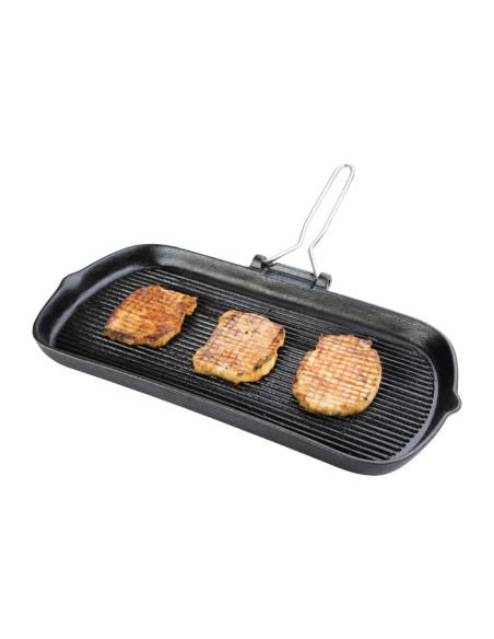 Poêle grill en fonte Vogue - Induction, antiadhésive