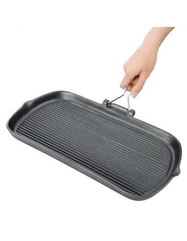 Poêle grill en fonte Vogue - Induction, antiadhésive