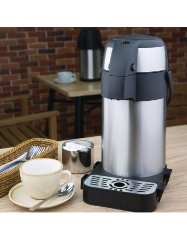 Pichet à pompe inox Olympia 2,5L - Isotherme compact