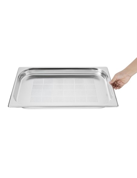 Bac Gastronorme inox perforé GN 1/1 40mm Vogue - 5,8L