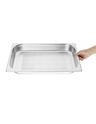 Bac Gastronorme inox perforé GN 1/1 65mm Vogue - 9L