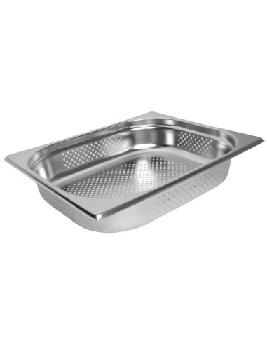 Bac Gastronorme inox perforé GN 1/2 65mm Vogue - 4L