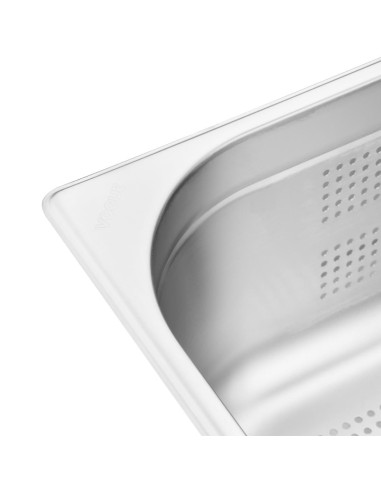 Bac Gastronorme inox perforé GN 1/1 150mm Vogue - 20 L