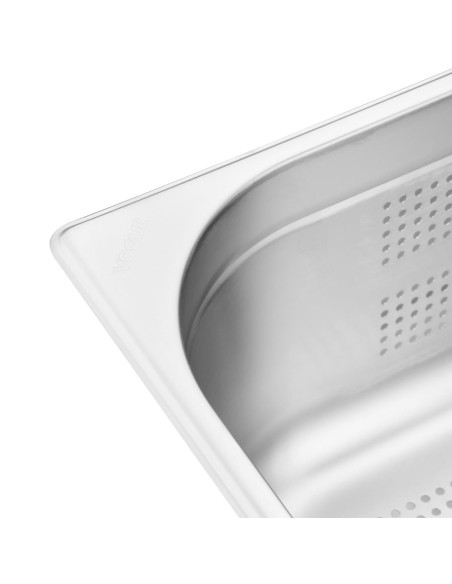 Bac Gastronorme inox perforé GN 1/1 150mm Vogue - 20 L