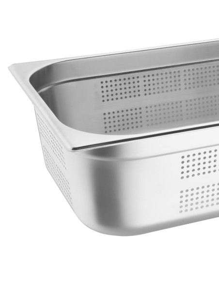 Bac Gastronorme inox perforé GN 1/1 150mm Vogue - 20 L